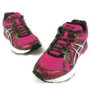 Asics Gel Preleus Women’s Athletic Running Shoes Sz 8 Hot Neon Pink Green T480N